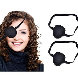 Eye Patch Black 4 Pcs Pirate Costume Eye Cover Reusable Adjustable Cosplay SR3